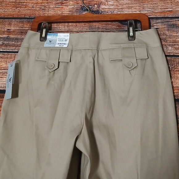NWT Worthington Pants Size 8 Petite Heritage Khaki Modern Fit Slim Leg Mid Rise - Picture 5 of 10